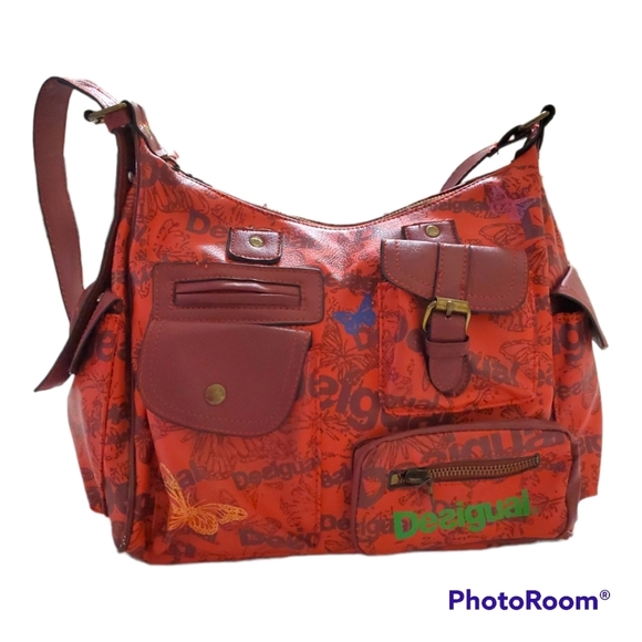 Desigual Handbags - DESIGUAL red faux leather utility Shoulder bag